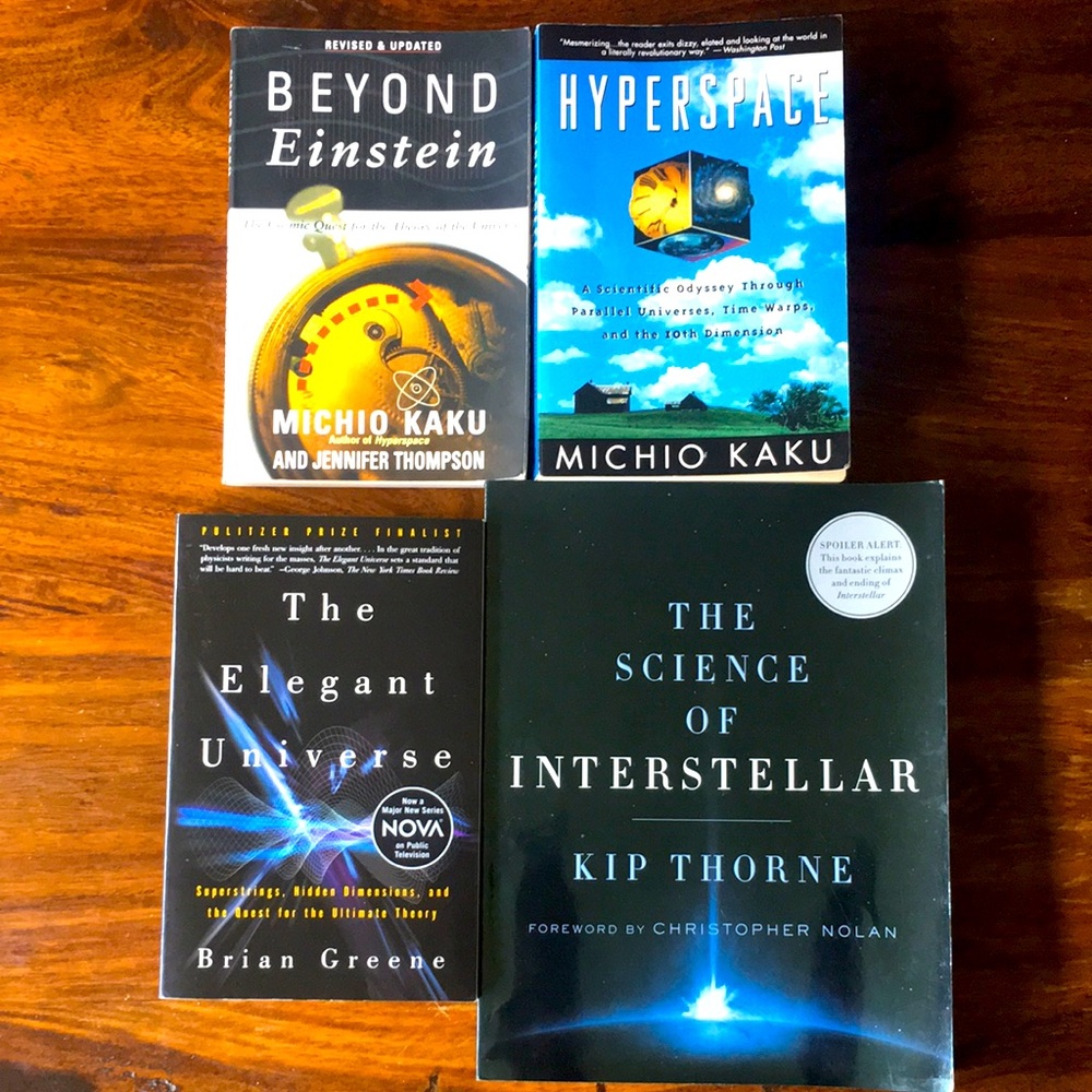 Set of 4 Four Michio Kaku Science Physics Paperback Books Interstellar Einstein